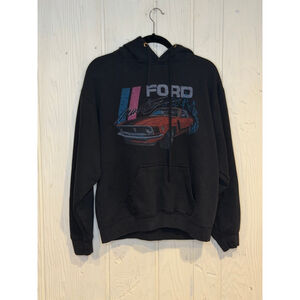 Men's Ford Black Hoodie with Red Car Graphic Size L